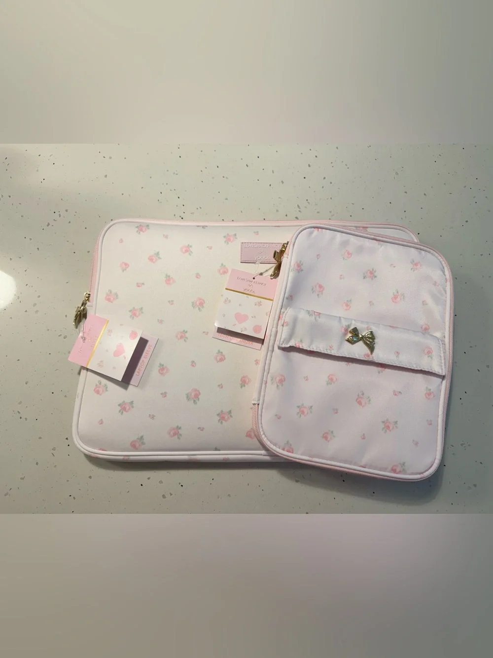 Loveshackfancy x yoobi collab bundle - laptop sleeve & tech organizer
